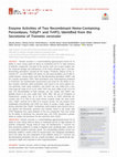 {"__content__"=>"Enzyme Activities of Two Recombinant Heme-Containing Peroxidases, DyP1 and VP2, Identified from the Secretome of Trametes versicolor.", "i"=>[{"__content__"=>"Tv"}, {"__content__"=>"Tv"}]} Cover Page