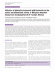 Research paper thumbnail of Influence of phenolic compounds and flavonoids on the colour and antioxidant activity of Melipona beecheii honey from deciduous forest of Yucatan, Mexico