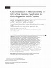 Characterization of optical spectra of interacting systems: Application to oxide‐supported metal clusters Cover Page