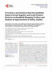 Prevalence and Antimicrobial Susceptibility Status of Gram-Negative and Gram-Positive Bacteria on Handheld Shopping Trolleys and Baskets in Supermarkets in Ndola, Zambia Cover Page