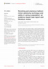 Revisiting percutaneous balloon mitral valvotomy technique and safety in various population: an evidence-based case report and literature review Cover Page