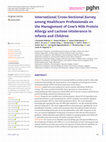 International Cross-Sectional Survey among Healthcare Professionals on the Management of Cow’s Milk Protein Allergy and Lactose Intolerance in Infants and Children Cover Page