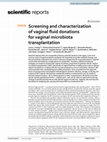 Research paper thumbnail of Screening and characterization of vaginal fluid donations for vaginal microbiota transplantation