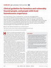 Research paper thumbnail of Clinical guideline for homeless and vulnerably housed people, and people with lived homelessness experience