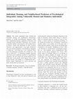 Research paper thumbnail of Individual, Housing, and Neighborhood Predictors of Psychological Integration Among Vulnerably Housed and Homeless Individuals