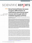 Benzyl butyl phthalate decreases myogenic differentiation of endometrial mesenchymal stem/stromal cells through miR-137-mediated regulation of PITX2 Cover Page