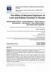 The Effect of Benzene Exposure on Liver and Kidney Function in Human Cover Page