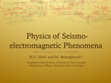 Physics of Seismo-electromagnetic Phenomena Cover Page