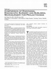 Comparison of endonasal endoscopic surgery and sublabial microsurgery for prolactinomas Cover Page