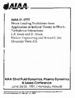 Research paper thumbnail of Shock loading predictions from application of indicial theory to shock-turbulence interactions