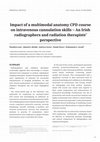 Impact of a multimodal anatomy CPD course on intravenous cannulation skills – An Irish radiographers and radiation therapists’ perspective Cover Page