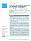 Research paper thumbnail of Antimicrobial resistance among<i> Streptococcus equi</i> subspecies <i>zooepidemicus</i> and <i>Rhodococcus equi</i> isolated from equine specimens submitted to a diagnostic laboratory in Kentucky, USA