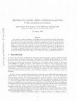 Algorithms for computer algebra calculations in spacetime: I. The calculation of curvature Cover Page