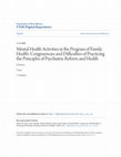 Mental Health Activities in the Program of Family Health: Congruencies and Difficulties of Practicing the Principles of Psychiatric Reform and Health Cover Page