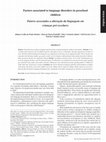 Factors associated to language disorders in preschool children Fatores associados a alteração da linguagem em crianças pré-escolares Cover Page