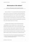 Research paper thumbnail of Reformation to Revolution? An Essay on Protestantism and the Scientific Revolution