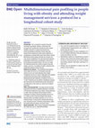 Multidimensional pain profiling in people living with obesity and attending weight management services: a protocol for a longitudinal cohort study Cover Page