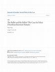 The Bullet and The Ballot? The Case for Felon Disenfranchisement Statutes Cover Page