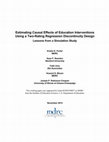 Estimating Causal Effects of Education Interventions Using a Two-Rating Regression Discontinuity Design: Lessons From a Simulation Study and an Application Cover Page