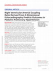 Right Ventricular-Arterial Coupling Ratio Derived From 3-Dimensional Echocardiography Predicts Outcomes in Pediatric Pulmonary Hypertension Cover Page