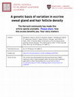 Research paper thumbnail of A genetic basis of variation in eccrine sweat gland and hair follicle density