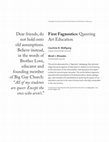 First Fagnostics: Queering Art Education Dear friends, do not hold onto old assumptions. Believe instead, in the words of Brother Love, educator and founding member of Big Gay Church: "All Cover Page