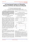 An Experimental Analysis of Adsorption Behavior of HTB for the Removal of Fluoride Cover Page