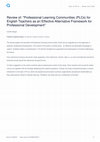 Review of: "Professional Learning Communities (PLCs) for English Teachers as an Effective Alternative Framework for Professional Development Cover Page