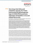 Very-long-chain fatty acid metabolic capacity of 17-beta-hydroxysteroid dehydrogenase type 12 (HSD17B12) promotes replication of hepatitis C virus and related flaviviruses Cover Page