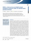 DSSCs: a facile and low-cost MgSnO 3 -based transparent conductive oxides via nebulized spray pyrolysis technique Cover Page