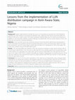 Research paper thumbnail of Lessons from the implementation of LLIN distribution campaign in Ilorin Kwara State, Nigeria