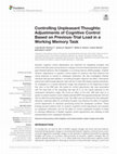 Controlling Unpleasant Thoughts: Adjustments of Cognitive Control Based on Previous-Trial Load in a Working Memory Task Cover Page