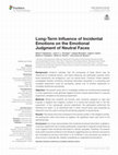 Long-Term Influence of Incidental Emotions on the Emotional Judgment of Neutral Faces Cover Page