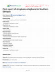 First report of Anopheles stephensi in Southern Ethiopia Cover Page