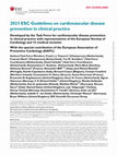 2021 ESC Guidelines on cardiovascular disease prevention in clinical practice Cover Page