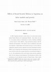 Research paper thumbnail of Effects of Social Security Reform in Argentina on labor markets and poverty