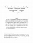 Research paper thumbnail of The Effects of Unemployment Insurance Under High Informality: Evidence from Argentina