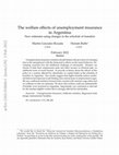 The welfare effects of unemployment insurance in Argentina Cover Page