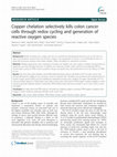 Copper chelation selectively kills colon cancer cells through redox cycling and generation of reactive oxygen species Cover Page