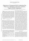 Deposition Of Transparent Igzo Conducting Thin Films By Co-Sputtering Of Zn2Ga2O3 And In2O3 Targets At Room Temperature Cover Page