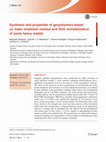 Synthesis and properties of geopolymers based on water treatment residue and their immobilization of some heavy metals Cover Page