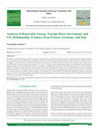 Analysis of Renewable Energy, Foreign Direct Investment, and CO2 Relationship: Evidence from France, Germany, and Italy Cover Page