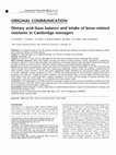 Dietary acid–base balance and intake of bone-related nutrients in Cambridge teenagers Cover Page