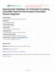 Experimental Validation of a Potential Circulating microRNA Panel for Non-Invasive Pancreatic Cancer Diagnosis Cover Page