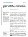 &lt;p&gt;MicroRNAs Targeting MYC Expression: Trace of Hope for Pancreatic Cancer Therapy. A Systematic Review&lt;/p&gt Cover Page