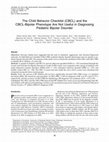 The Child Behavior Checklist (CBCL) and the CBCL-Bipolar Phenotype Are Not Useful in Diagnosing Pediatric Bipolar Disorder Cover Page