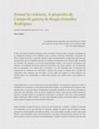 Research paper thumbnail of Pensar la violencia. “A propósito de Campo de Guerra de Sergio González Rodríguez”