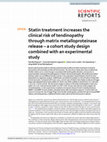 Statin treatment increases the clinical risk of tendinopathy through matrix metalloproteinase release – a cohort study design combined with an experimental study Cover Page