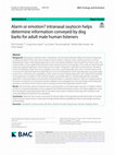 Alarm or emotion? intranasal oxytocin helps determine information conveyed by dog barks for adult male human listeners Cover Page