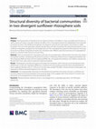 Structural diversity of bacterial communities in two divergent sunflower rhizosphere soils Cover Page